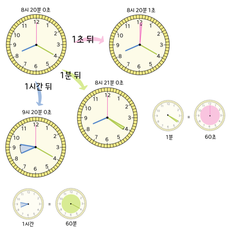 2학년과 3학년 시간 개념 비교